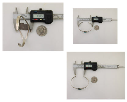 Navajo Hand Stamped Cuff Bracelet Turquoise 925 Silver Native American Artist