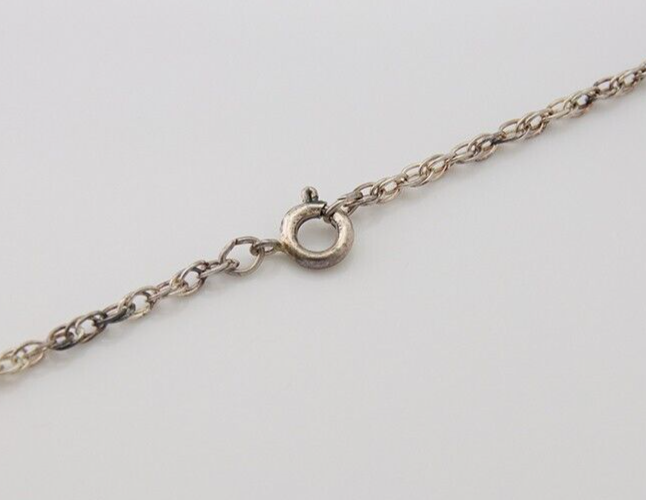 Navajo Necklace 925 Silver Natural Turquoise Artist Signed PM C.80's