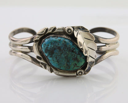 Navajo Bracelet 925 Silver Blue Turquoise Native American Artist C.80's