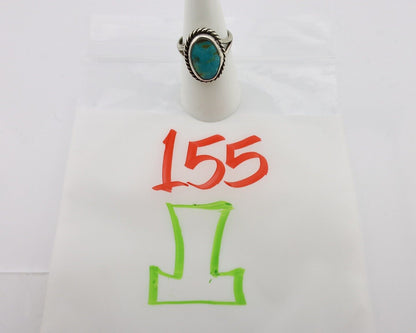Navajo Ring 925 Silver Kingman Turquoise Native American Artist C.80's