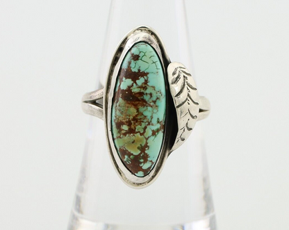 Navajo Handmade Ring 925 Silver Natural Turquoise Artist Signed GC01 C.80's