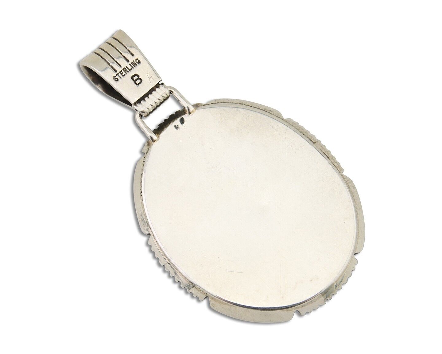 Navajo Pendant 925 Silver Natural Turquoise Artist Signed Lidia Begay C.80's