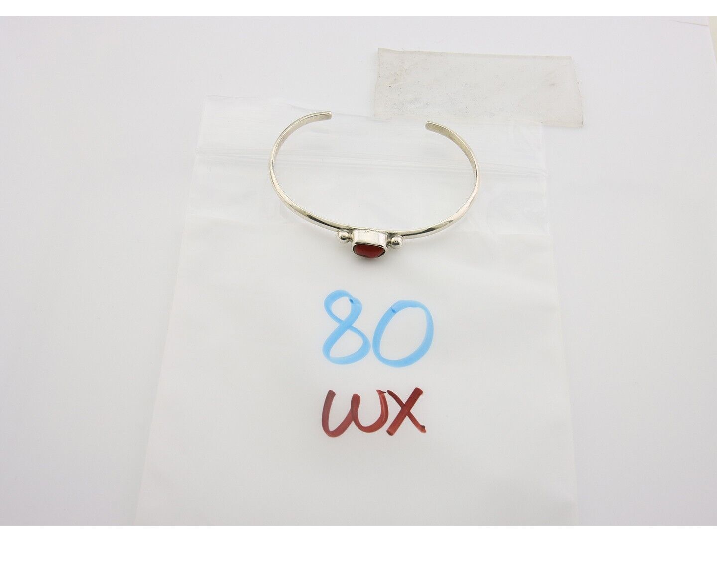 Navajo Bracelet .925 Silver Natural Red Coral Cuff Native American Artist C.80's