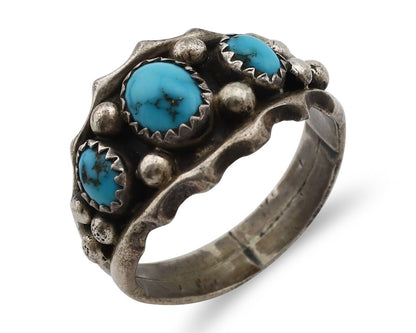 Navajo Ring 925 Silver Blue Artist Signed SkyStone Creations C.80's