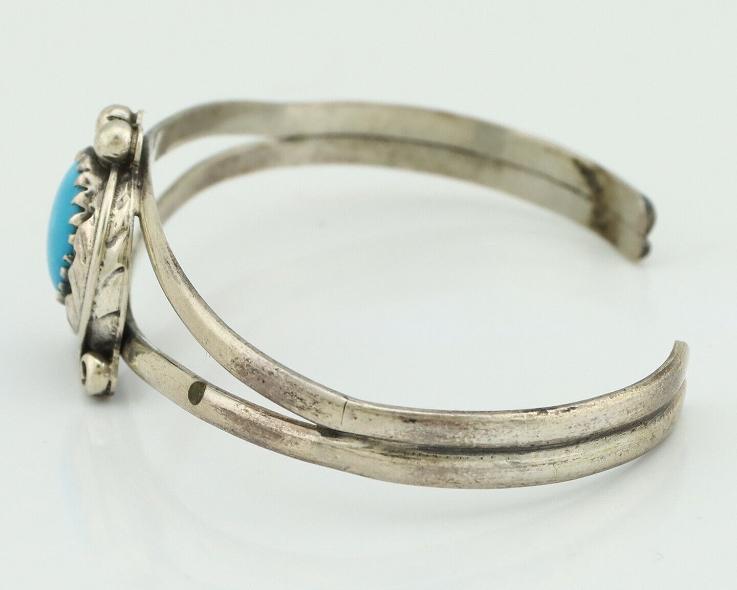 Navajo Slave Bracelet 925 Silver Arizona Turquoise Native American Artist C.80's