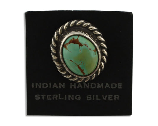 Navajo Tie Tack 925 Silver Natural Mined Turquoise Native American Artist C.80's