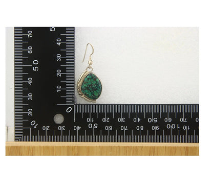 Navajo Earrings 925 Silver Handmade Natural Turquoise Native Artist C.80's