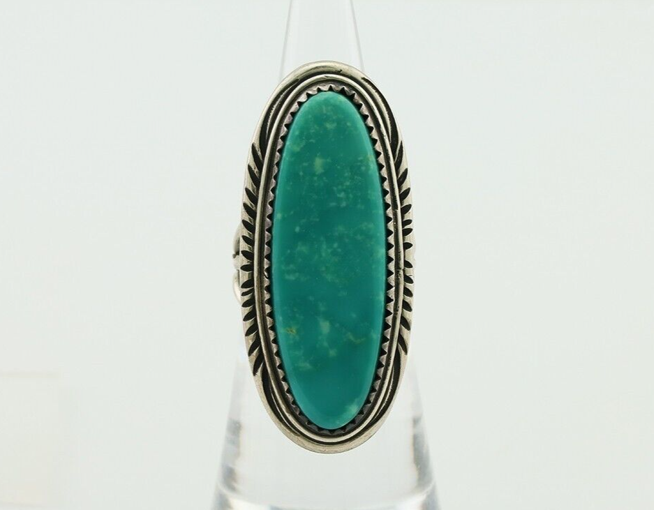 Navajo Ring 925 Silver Natural Turquoise Artist Signed William Denetdale C.80's