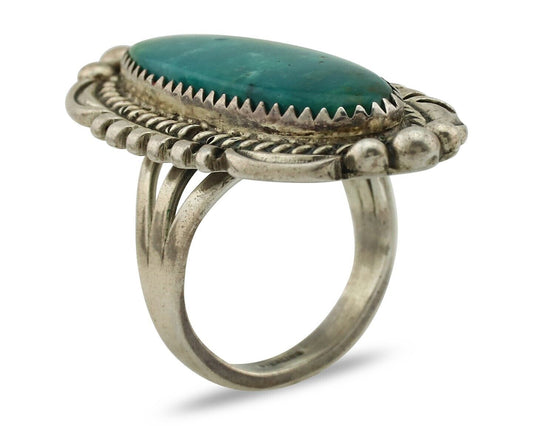 Navajo Ring 925 Silver Natural Blue Turquoise Native American Artist C.80's