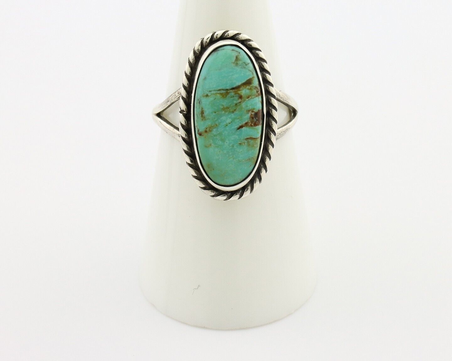 Navajo Ring 925 Silver Kingman Turquoise Artist Signed M Montoya C.80's