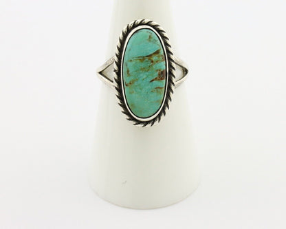 Navajo Ring 925 Silver Kingman Turquoise Artist Signed M Montoya C.80's