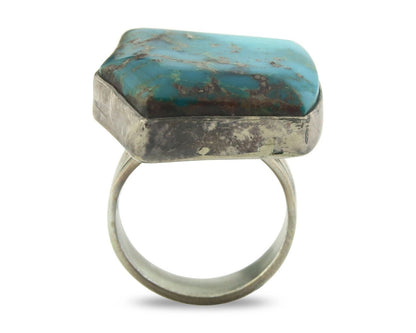 Navajo Ring 925 Sterling Blue Bisbee Turquoise Native Artist C.80's