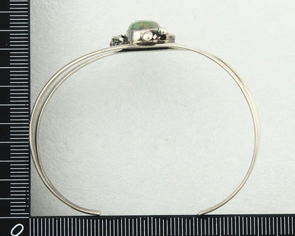 Vintage Navajo Bracelet 925 Silver Manassa Turquoise Handmade Signed Sunrise