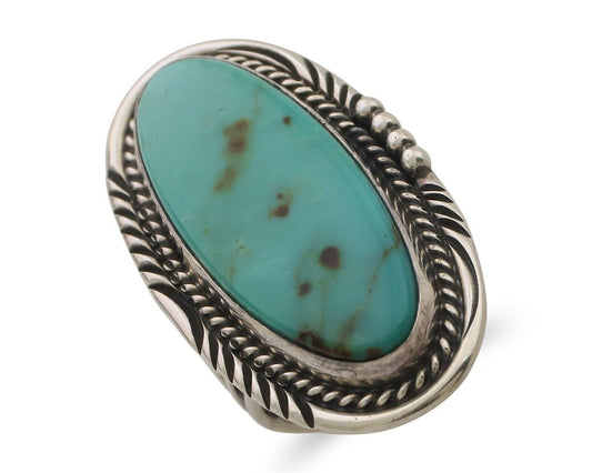 Navajo Ring 925 Silver Natural Turquoise Artist Signed William Denetdale C.80's