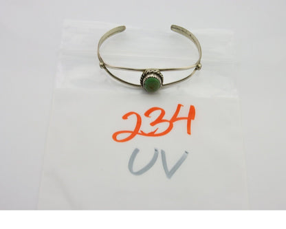Navajo Cuff Bracelet 925 Silver Turquoise Native American Artist Handmade C.80's