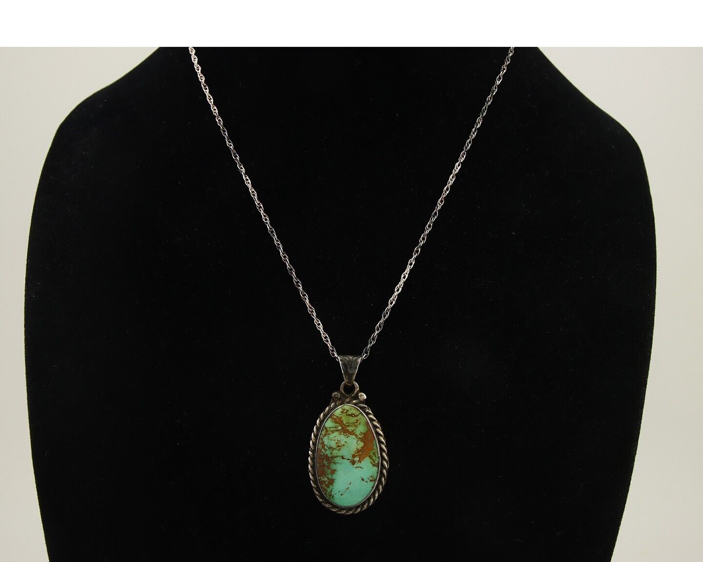Navajo Necklace 925 Silver Natural Turquoise Artist Signed M Montoya C.80's