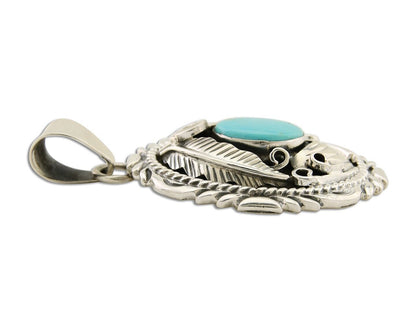 Navajo Necklace 925 Silver Natural Blue Turquoise Native American Artist C.80's