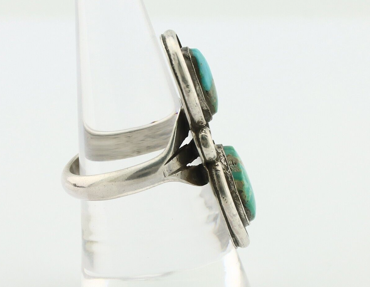 Navajo Ring 925 Silver Natural Blue Turquoise Native American Artist C.80's