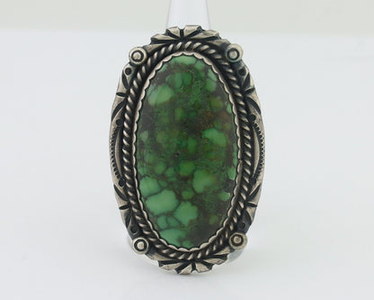Navajo Ring 925 Silver Varascite Native American Artist C.80's