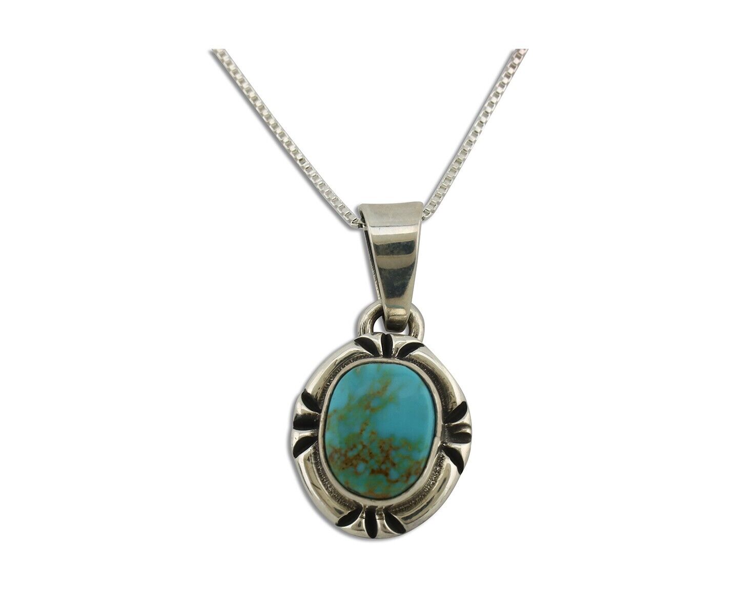 Navajo Necklace 925 Silver Arizona Turquoise Handmade Signed Gecko C.90's
