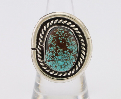 Navajo Ring 925 Silver Real Mine 8 Turquoise Native American Artist C.80's