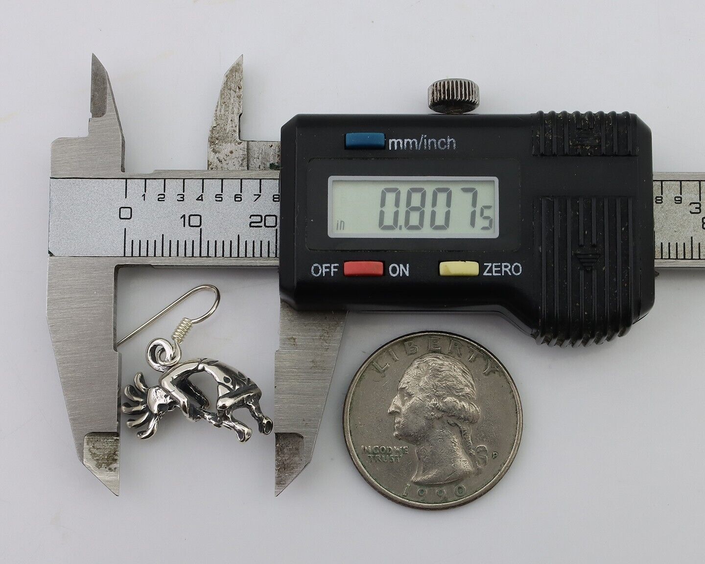 Navajo Kokopelli Dangle Earrings 925 Silver Native American Artist C.80's