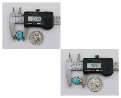 Navajo Paw Earrings 925 Silver Blue Turquoise Native American Artist C.80's