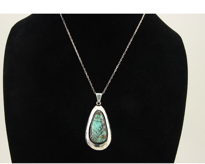 Navajo Necklace 925 Silver Natural Turquoise Artist Signed M Montoya C.80's