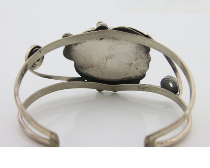 Navajo Bracelet 925 Silver Blue Turquoise Native American Artist C.80's