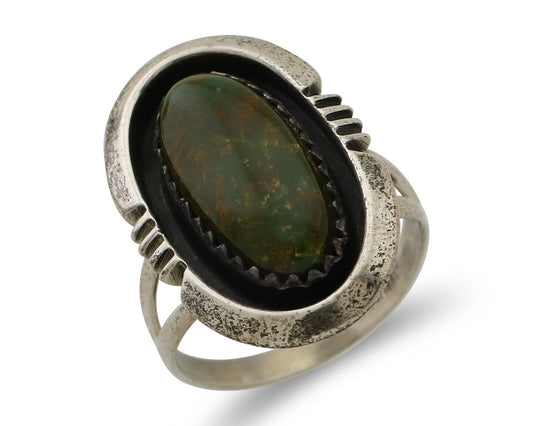Navajo Ring 925 Silver Natural Turquoise Native American Artist C.80's