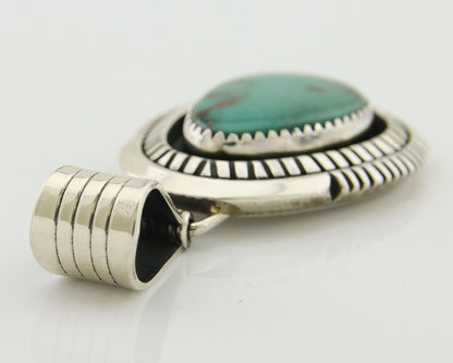 Navajo Pendant 925 Silver Natural Turquoise Artist Signed Lidia Begay C.80's