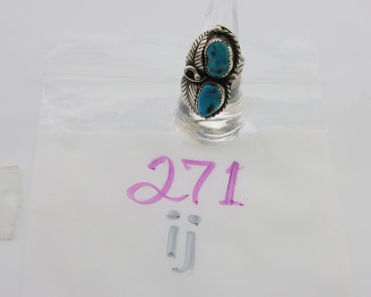 Navajo Ring 925 Silver Natural Turquoise Artist Signed Rob T Kelly C.80's