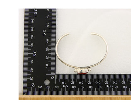 Navajo Bracelet .925 Silver Mediterranean Red Coral Cuff Native Artist C.80's