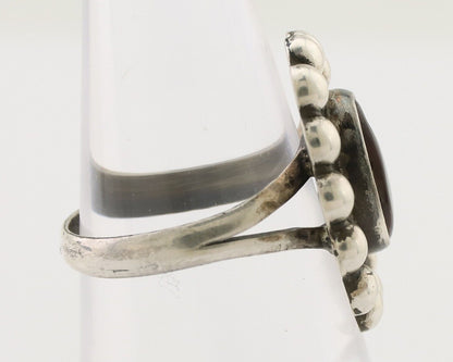 Navajo Handmade Ring 925 Silver Natural Fire Opal Native Artist Size 6.75 C.80's