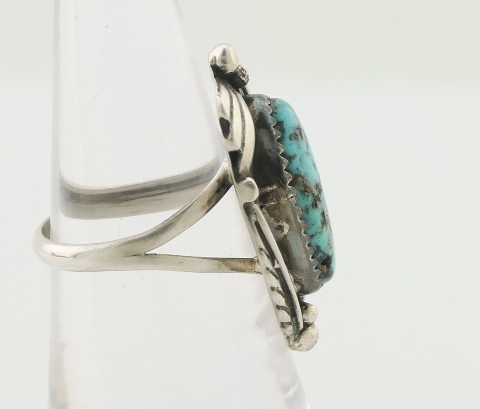 Navajo Ring 925 Silver Beautiful Blue Turquoise Native American Artist C.80's