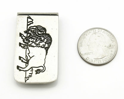 Navajo Money Clip .925 Silver & Nickle Hand Stamped Artist Native C.80's-90's