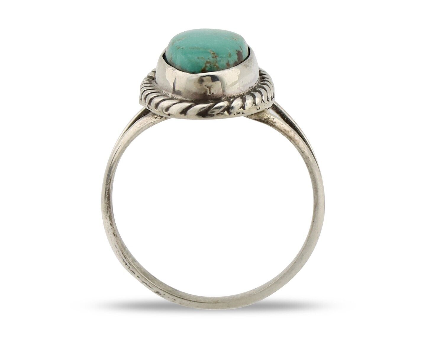 Navajo Ring 925 Silver Kingman Turquoise Artist Signed M Montoya C.80's