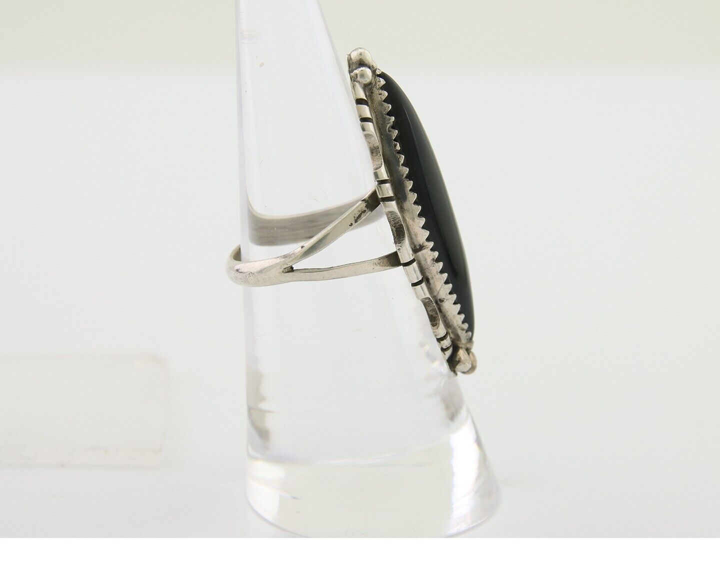 Navajo Handmade Ring 925 Silver Black Onyx Native American Artist C.80's