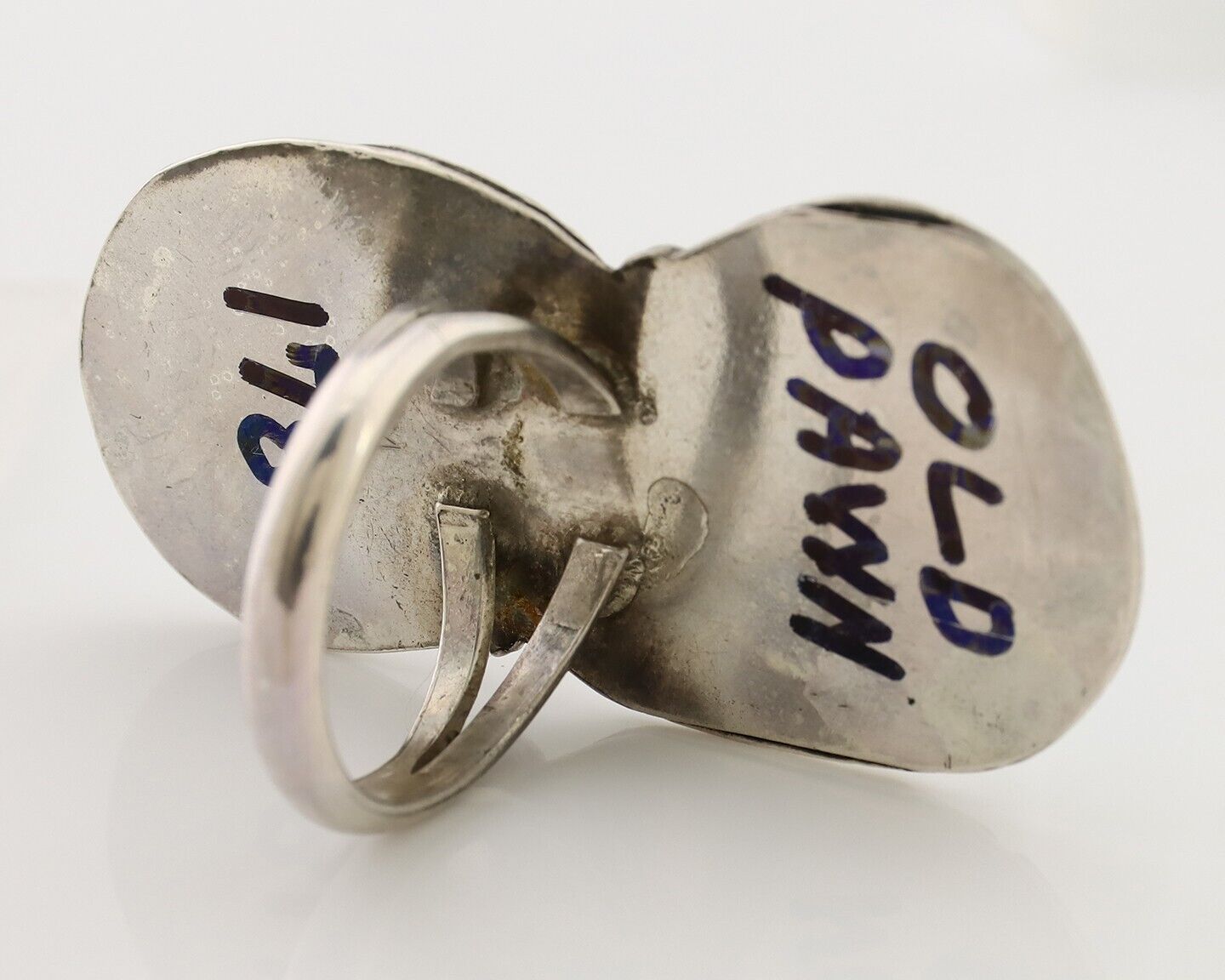 Navajo Handmade Ring 925 Silver Natural Tuquoise Native American Artist C.80's