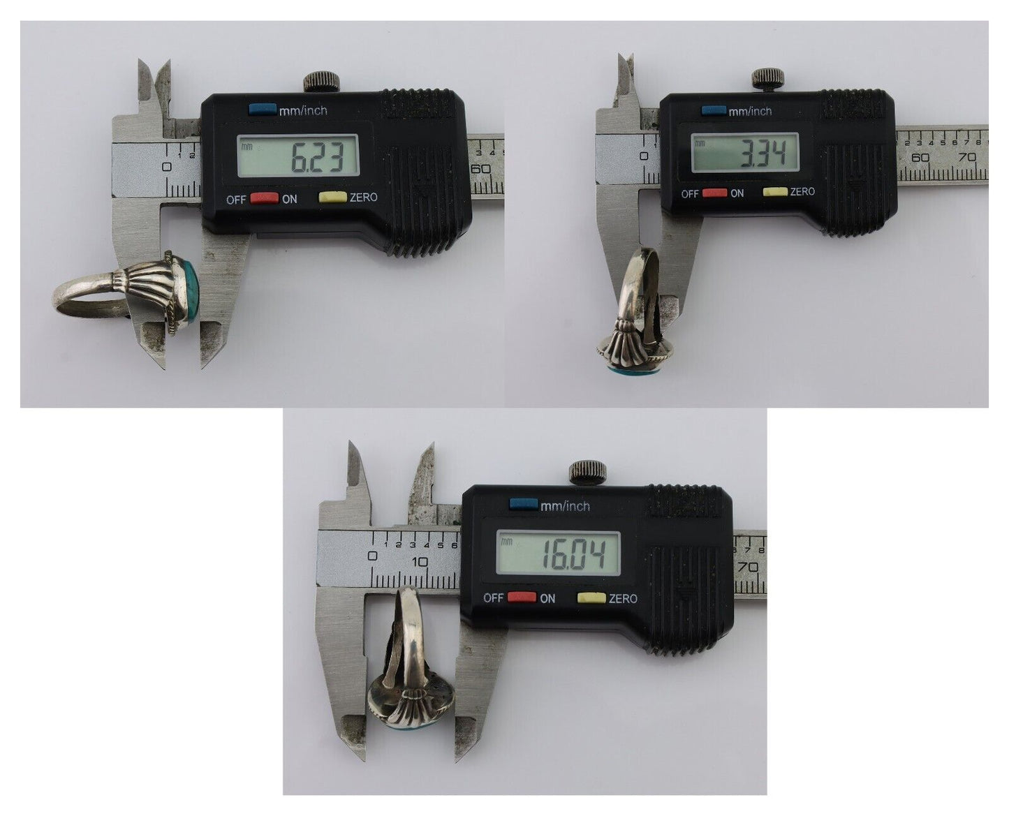 Navajo Handmade Ring 925 Silver Blue Turquoise Native American Artist C.80's