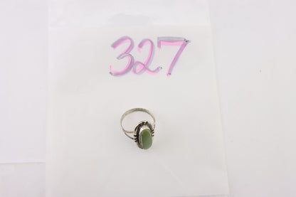 Navajo Handmade Ring 925 Silver Green Turquoise Artist Signed Kachina C.80's
