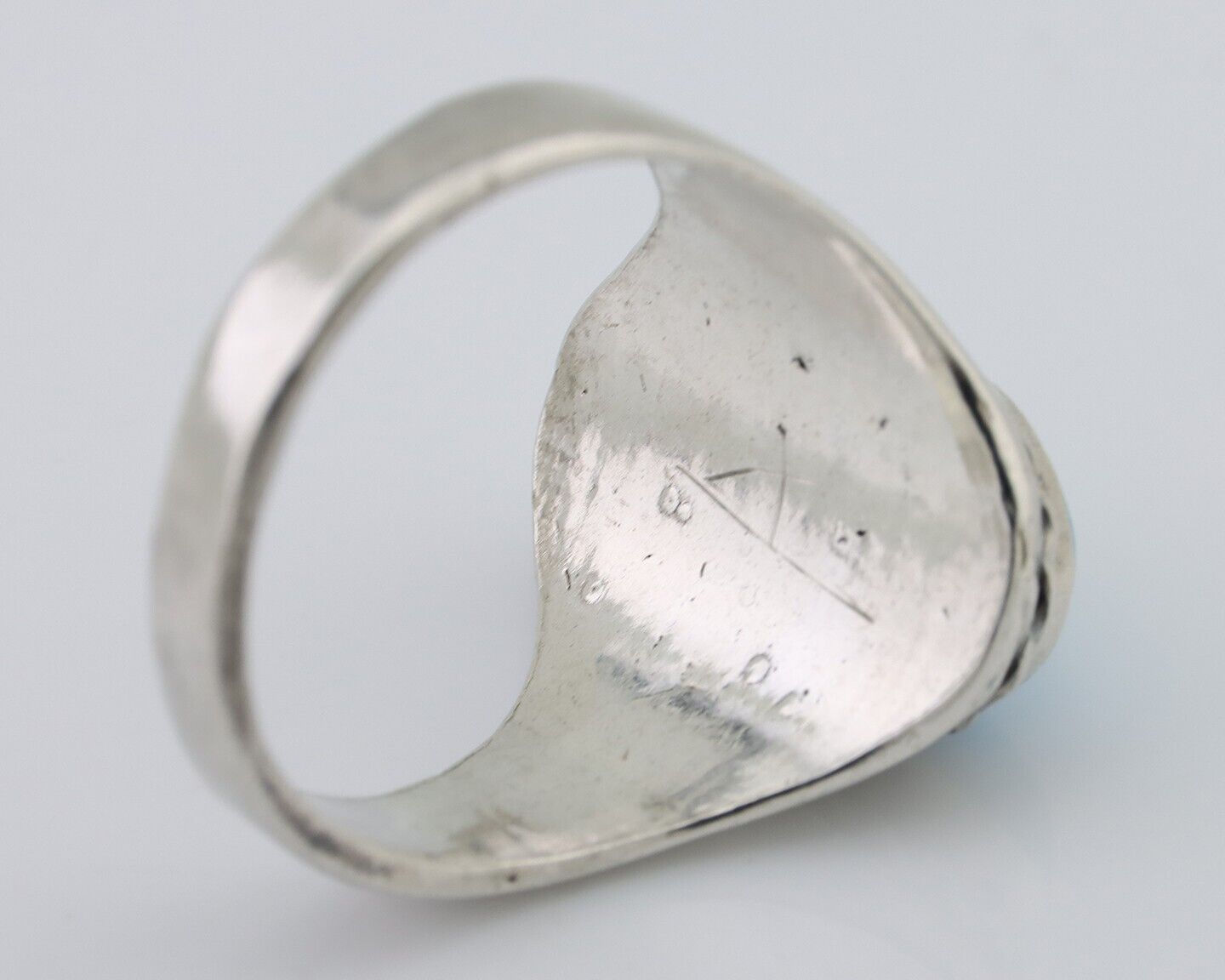 Navajo Ring 925 Silver Natural Blue Turquoise Native American Artist C.80's