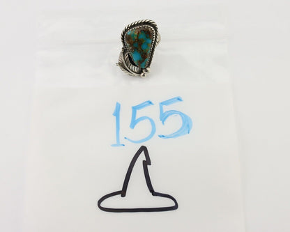 Navajo Ring 925 Silver Natural Blue Turquoise Artist Signed IJC C.80's