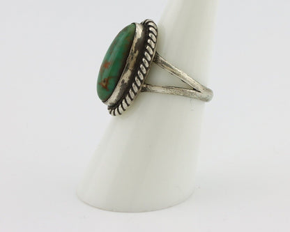 Navajo Ring 925 Silver Kingman Turquoise Artist Native American Signed C.80's