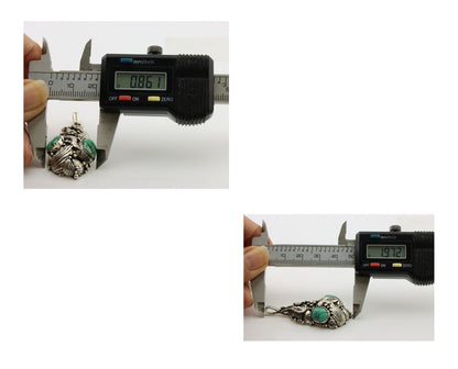 Navajo Pendant 925 Silver Natural Bisbee Turquoise Signed Tom Willeto C.80's