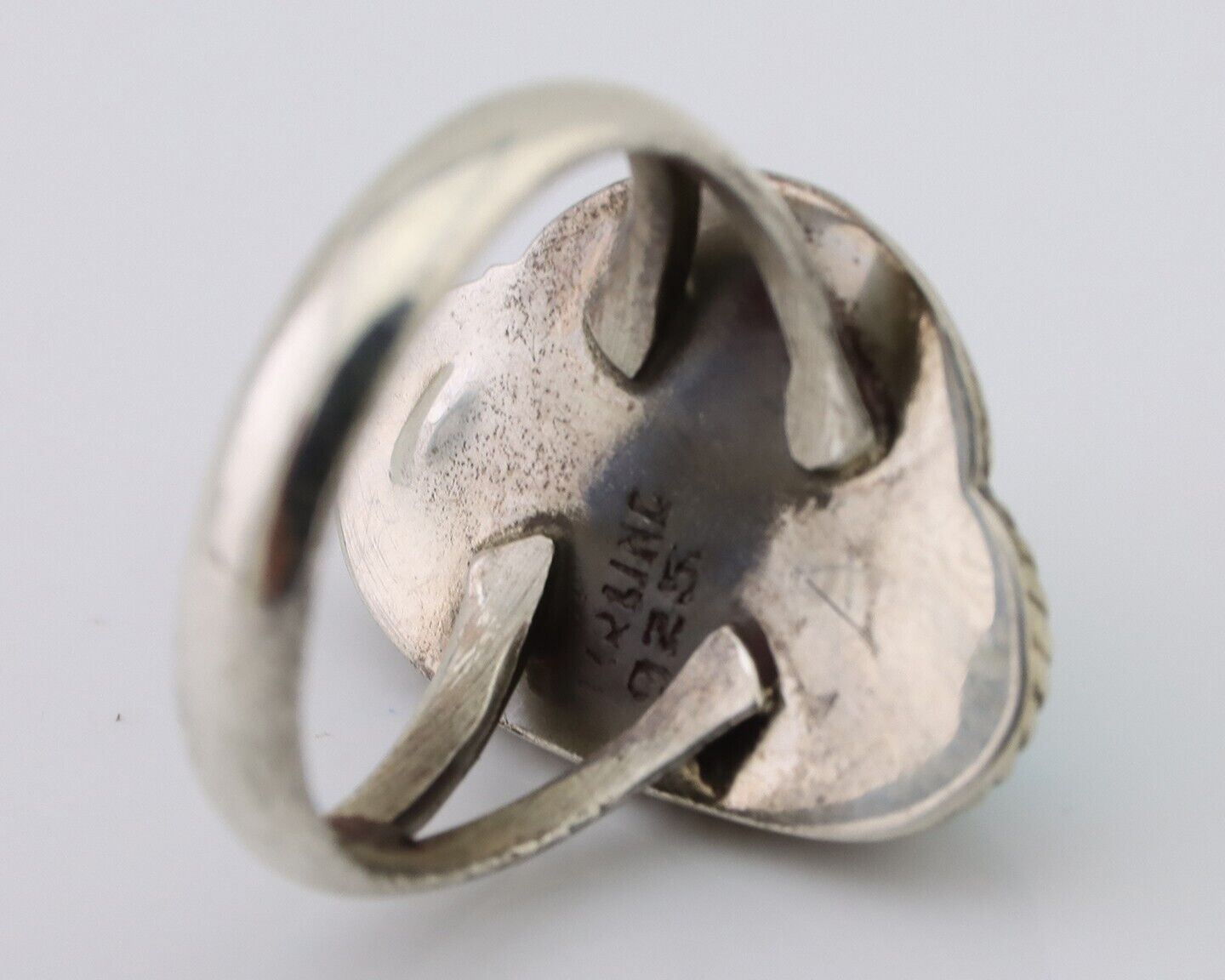 Navajo Handmade Ring 925 Silver Natural Turquoise Native American Artist C.80's