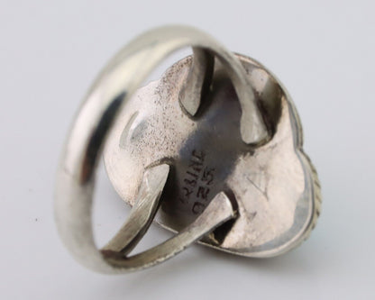 Navajo Handmade Ring 925 Silver Natural Turquoise Native American Artist C.80's
