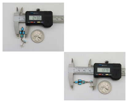 Navajo Paw Earrings 925 Silver Blue Turquoise Native American Artist C.80's