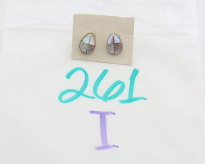 Navajo Earrings 925 Silver Pink Mussel Native American Artist C.80's