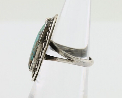 Navajo Handmade Ring 925 Silver Natural Turquoise Signed Jason Livingston C.80's